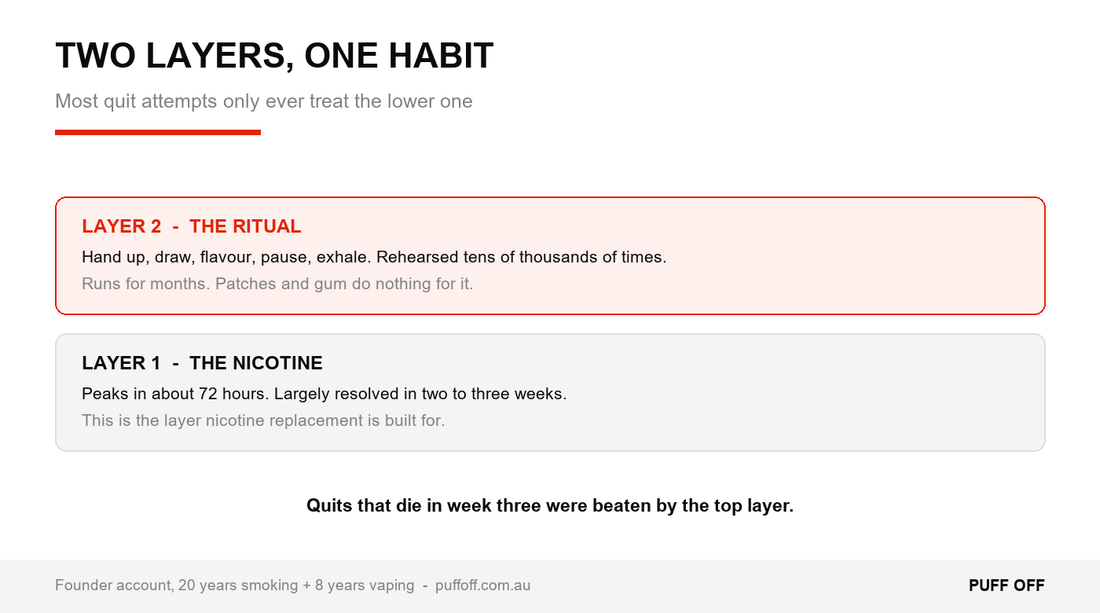 The two layers of a nicotine habit and why fixing one is not enough