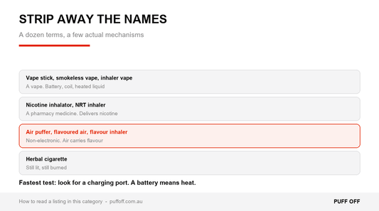 Vape Sticks, Air Puffers and Vape Replacements: A Plain Glossary - Puff Off