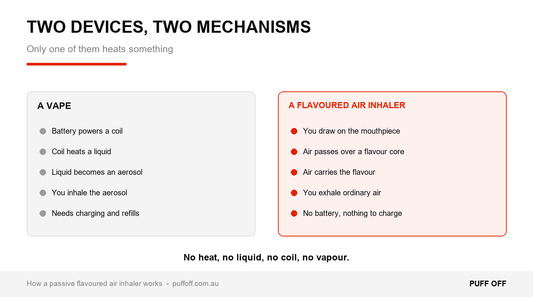 What Is a Flavoured Air Inhaler? How Nicotine-Free Inhalers Work - Puff Off